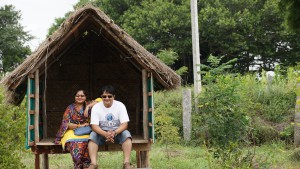 Natural huts built using straws and wood