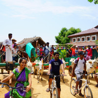 Family Enjoying Bullockcart Ride at Chukkimane